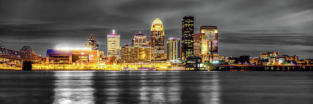Louisville Night City Panoramic View Wallpaper