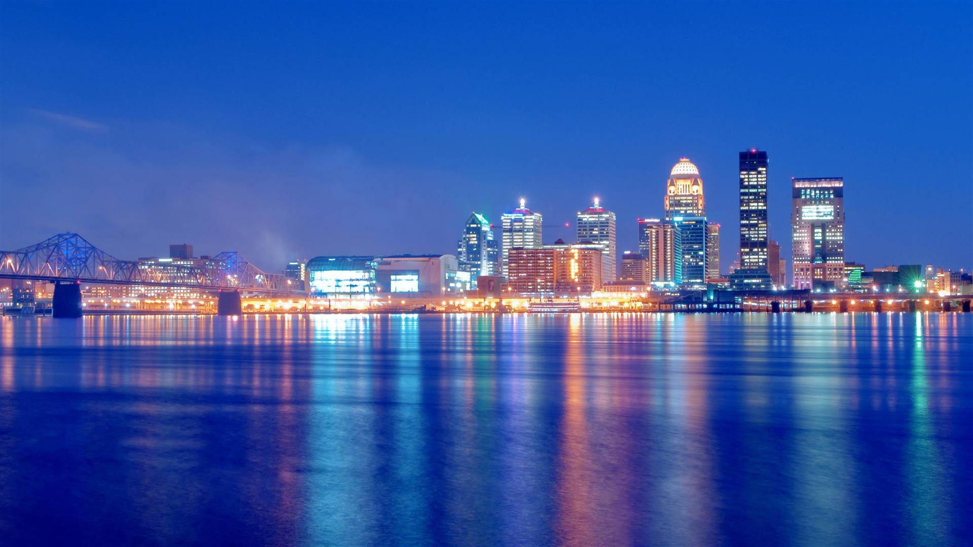 Louisville Scenic Night City View Wallpaper