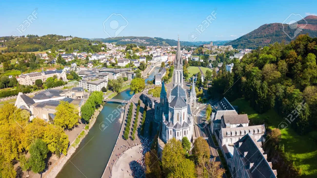 Lourdes Sanctuary Aerial View Wallpaper