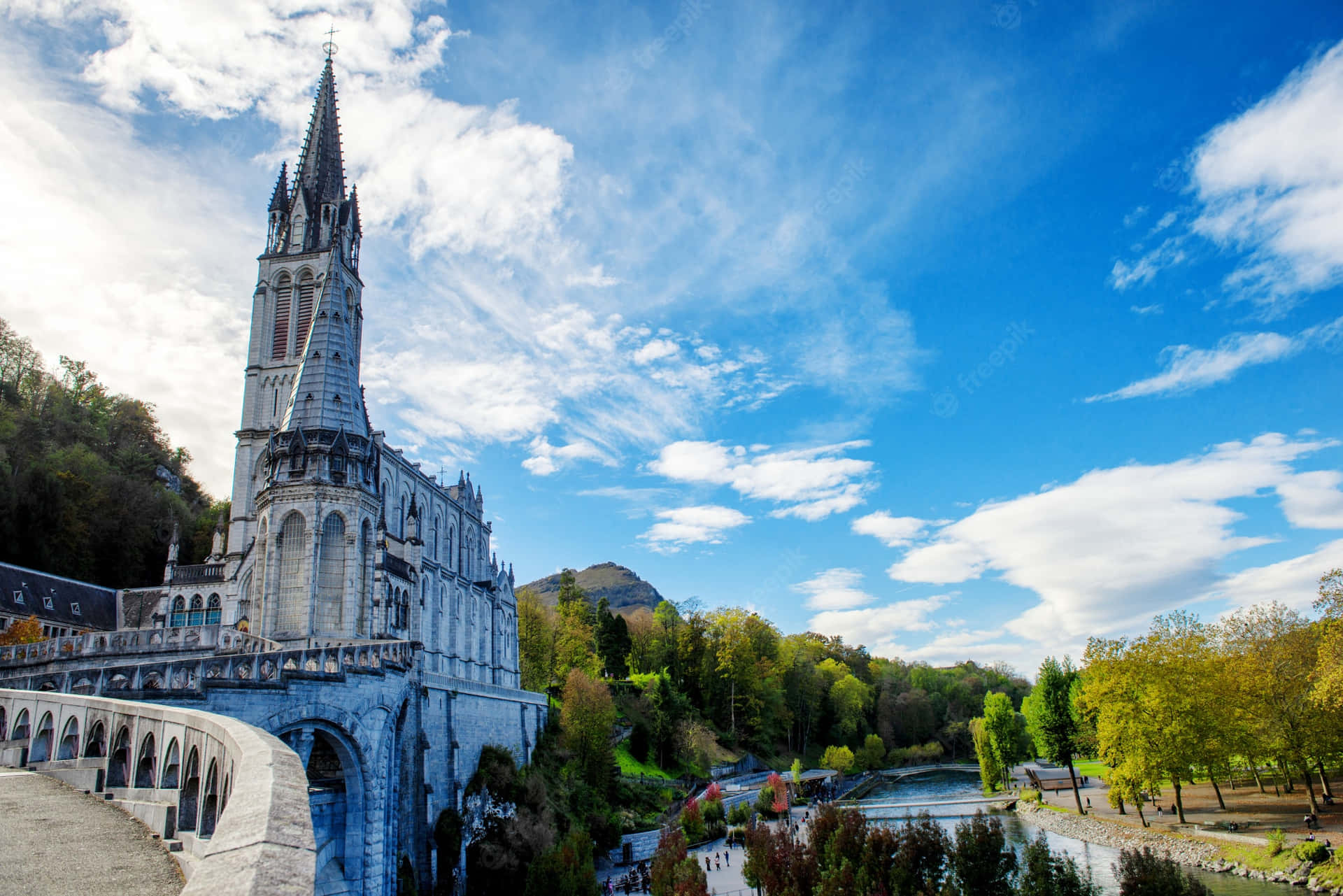 Download Lourdes Sanctuary Basilica Architecture Wallpaper | Wallpapers.com