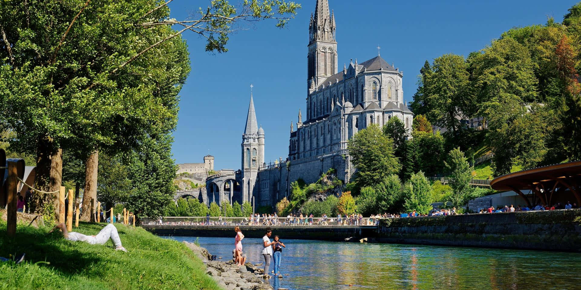 Lourdes Sanctuary River View Wallpaper