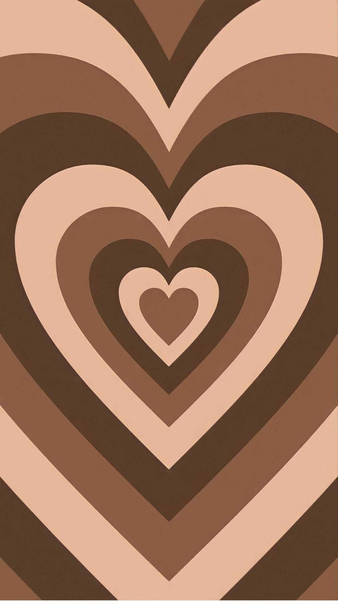 Love Aesthetic Brown Hearts Picture