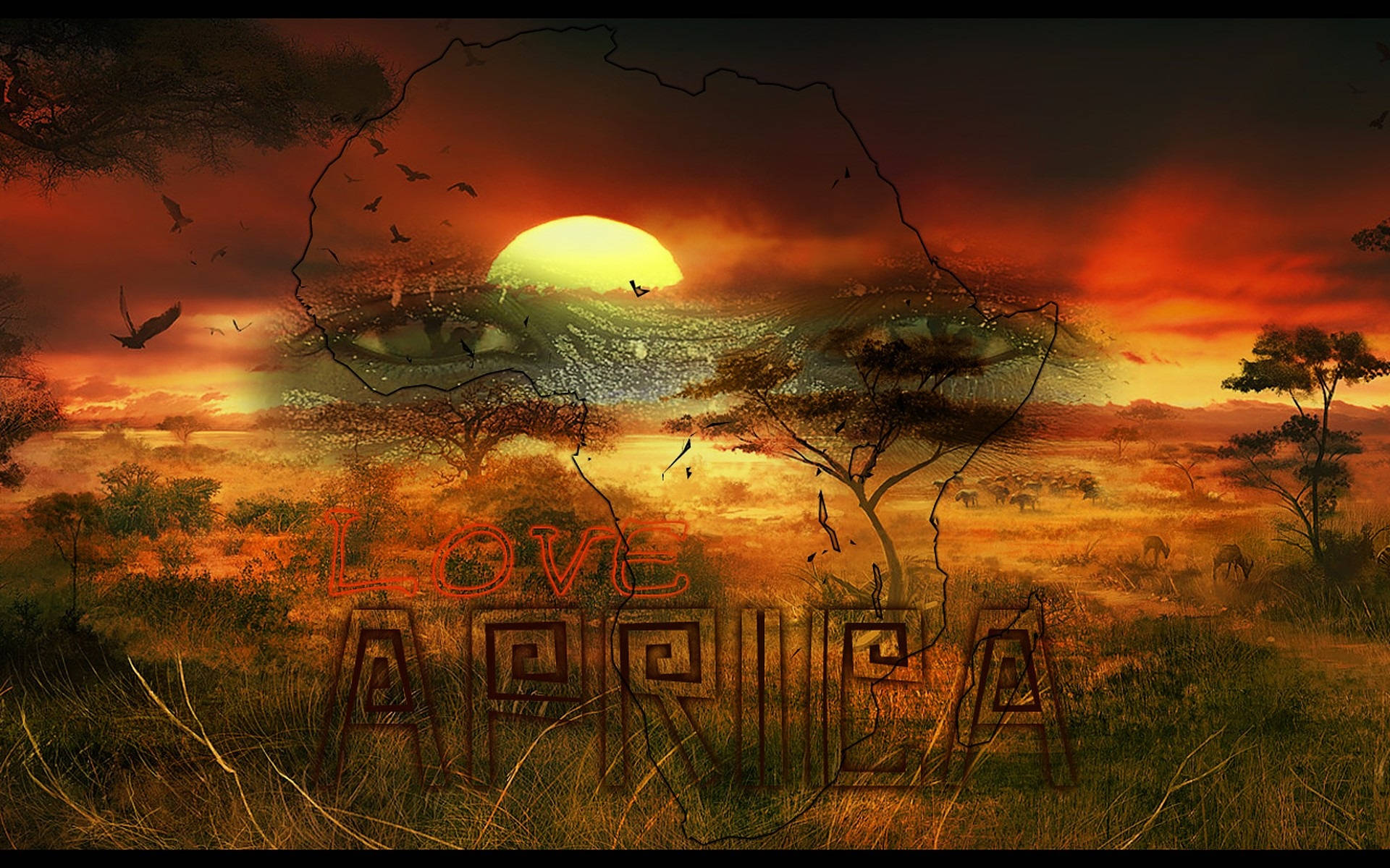Love Africa Art Wallpaper