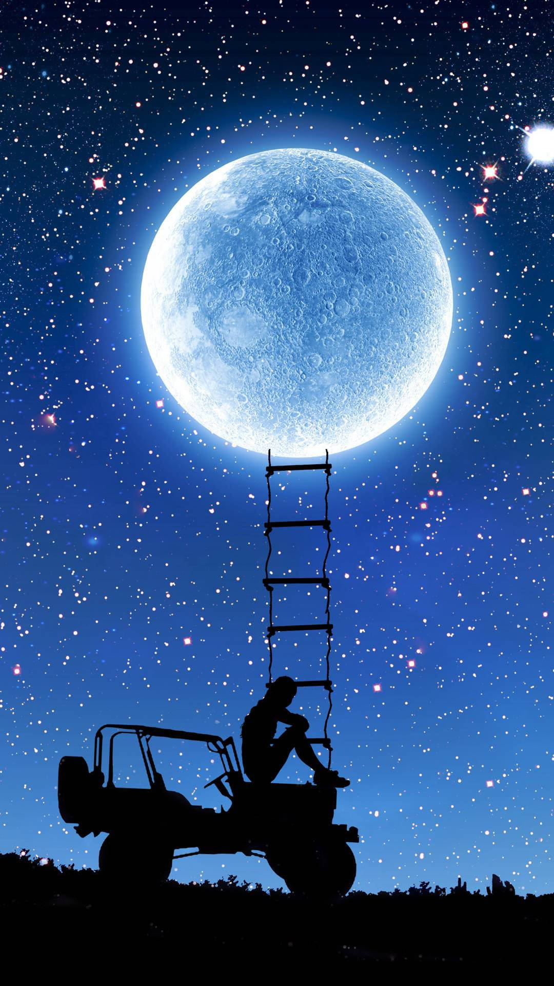 Love Alone Climbing Moon Wallpaper
