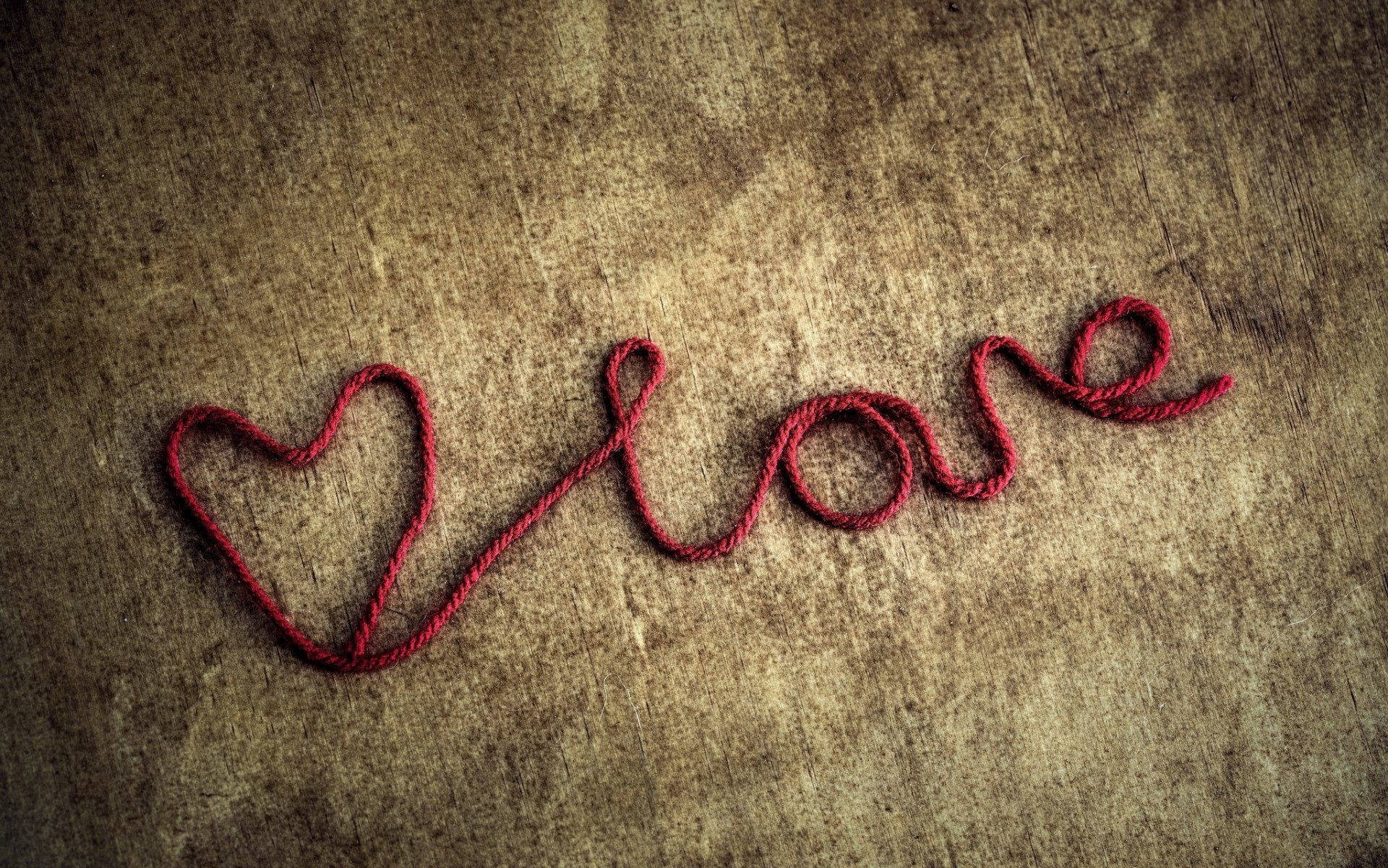 Love And Heart Red String Wallpaper