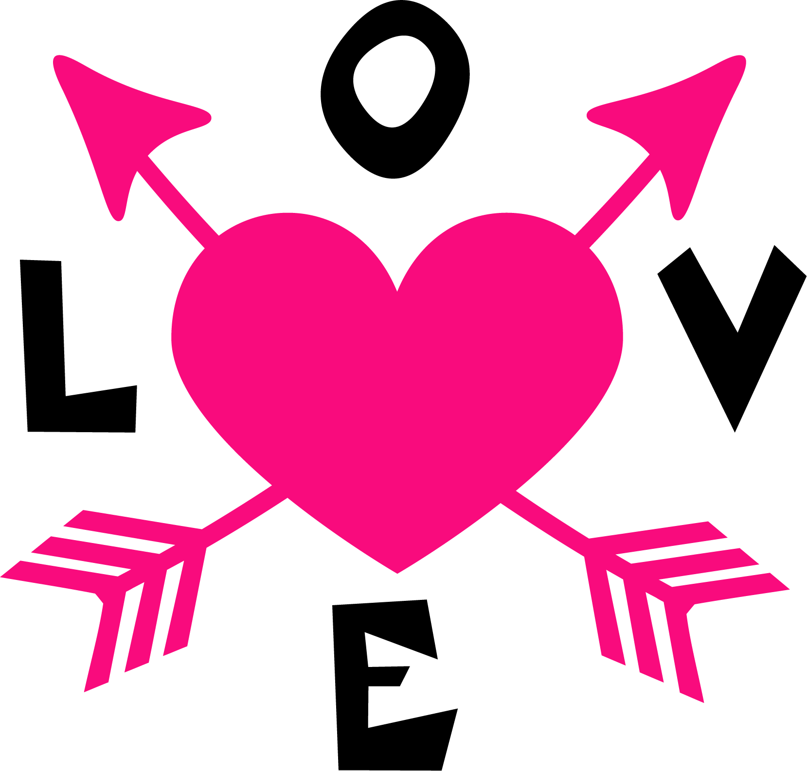 Love Arrows Heart Clipart PNG