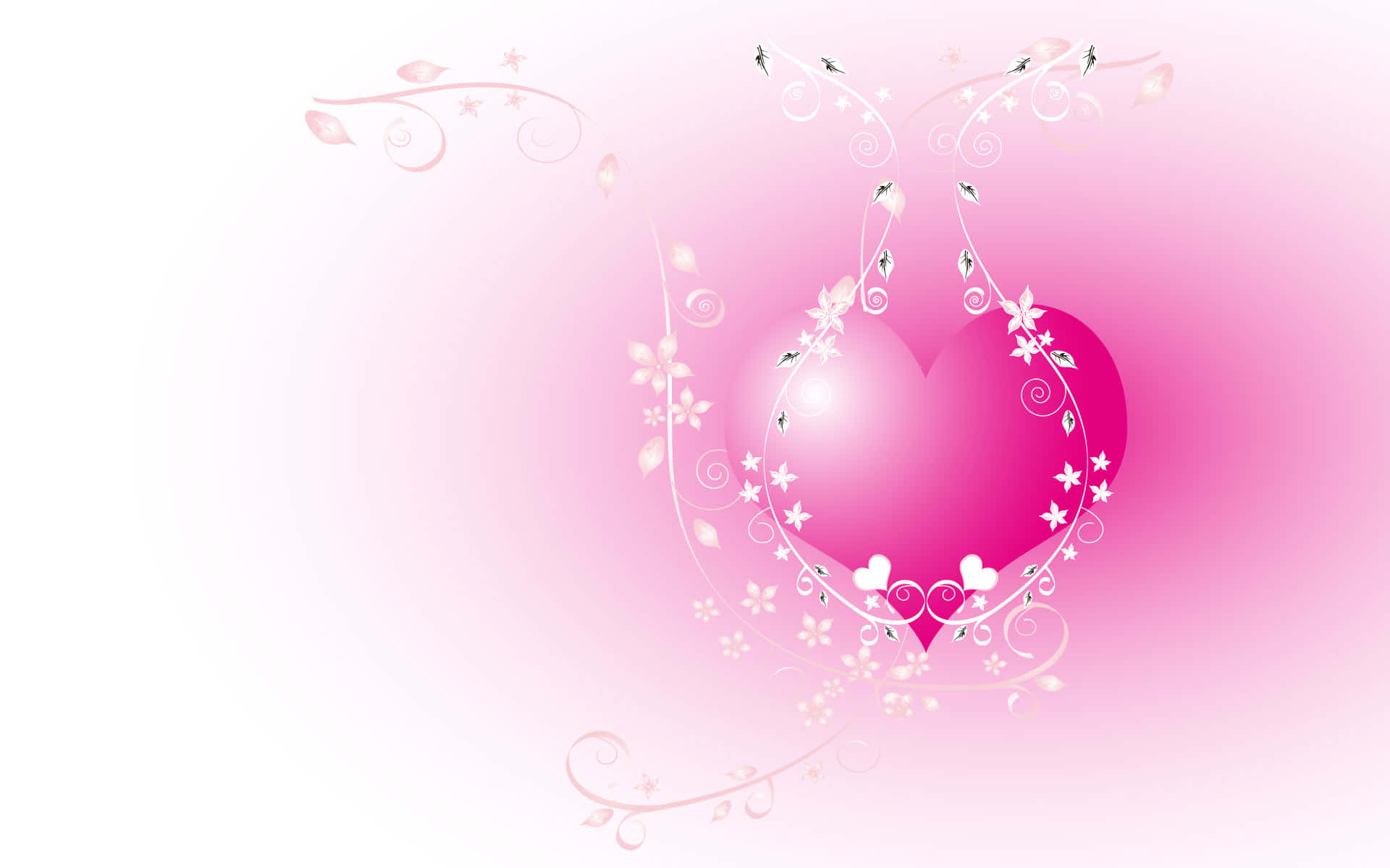 Glamorous Pink Heart For Love Background