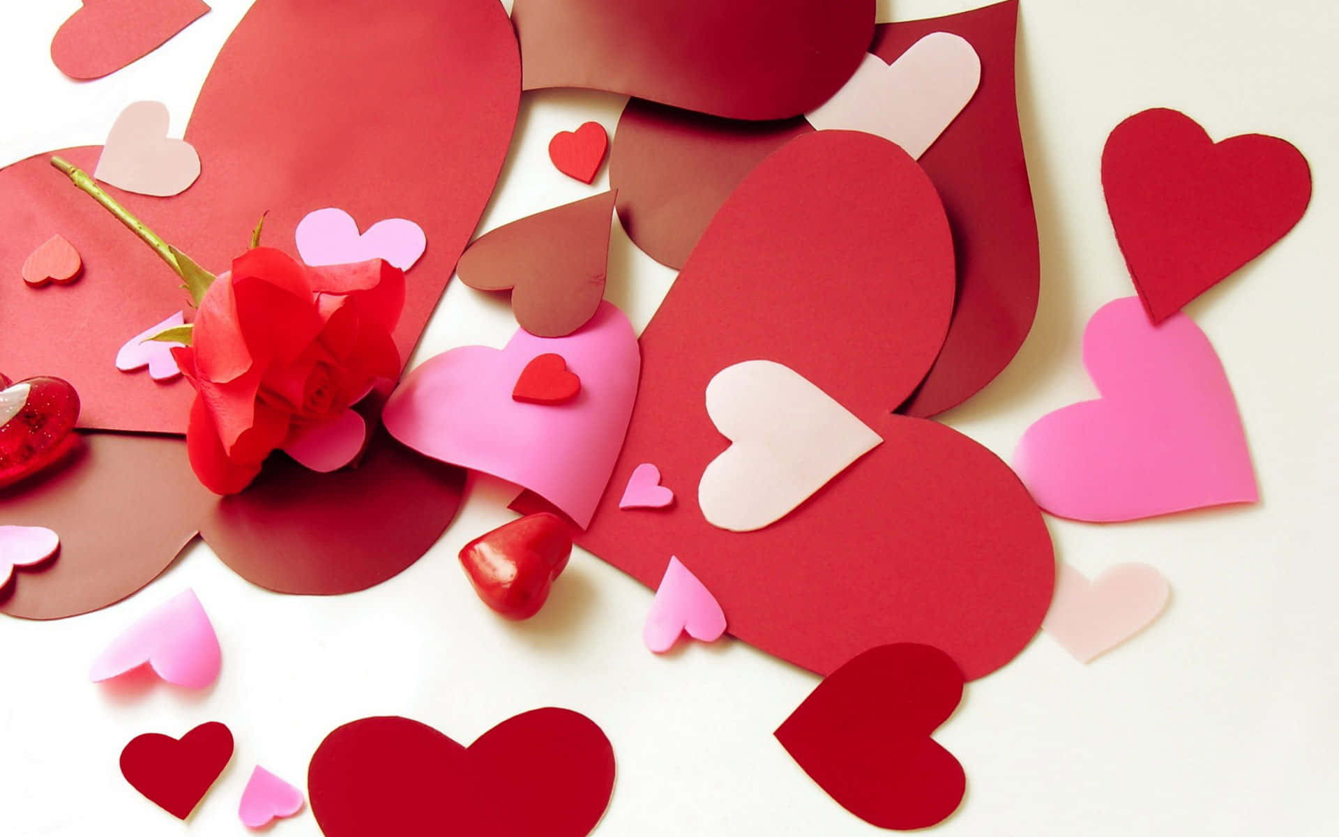 Fascinating Heart Shaped Paper Cut Love Background