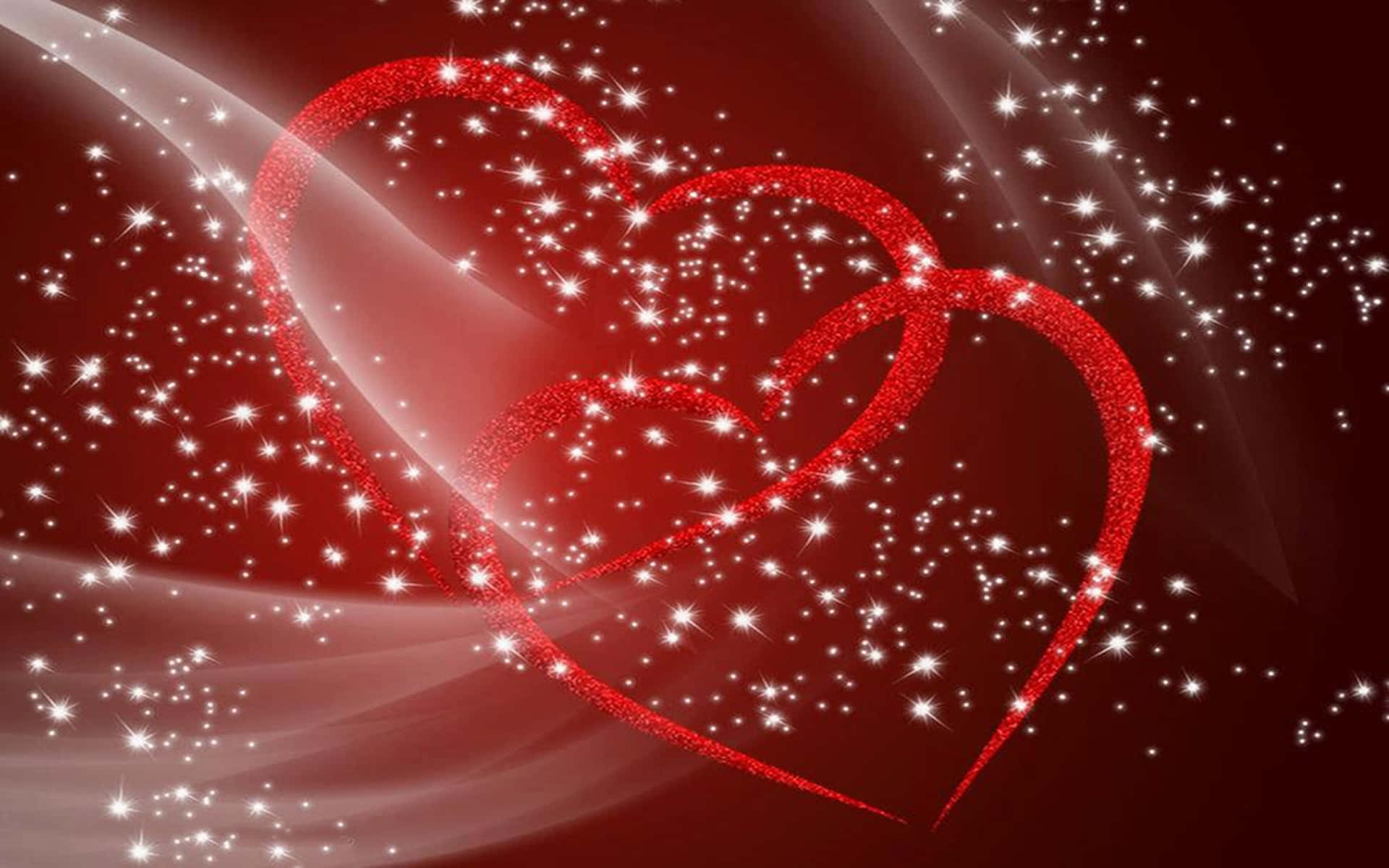 Glamorous Red Heart Glitter Love Background