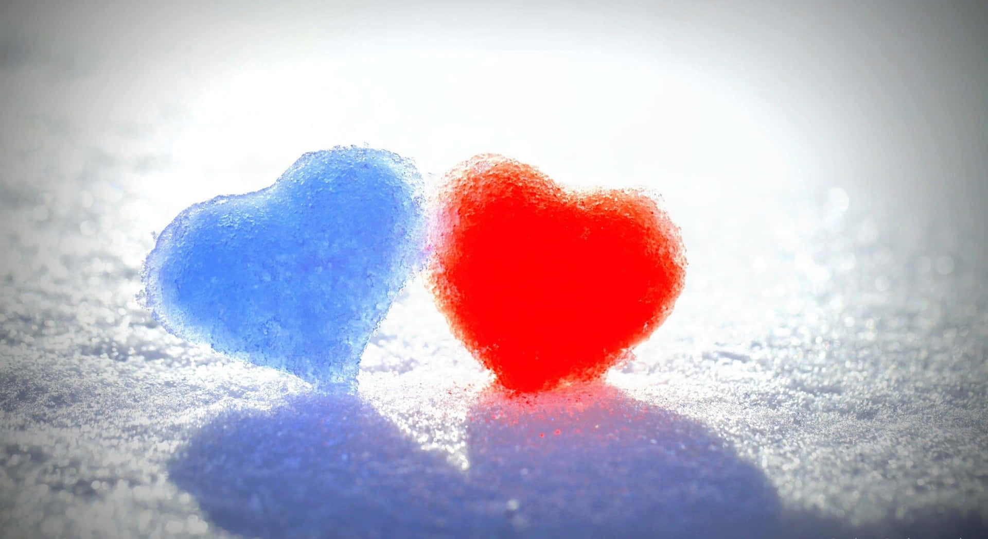 Appealing Red And Blue Hearts Love Background