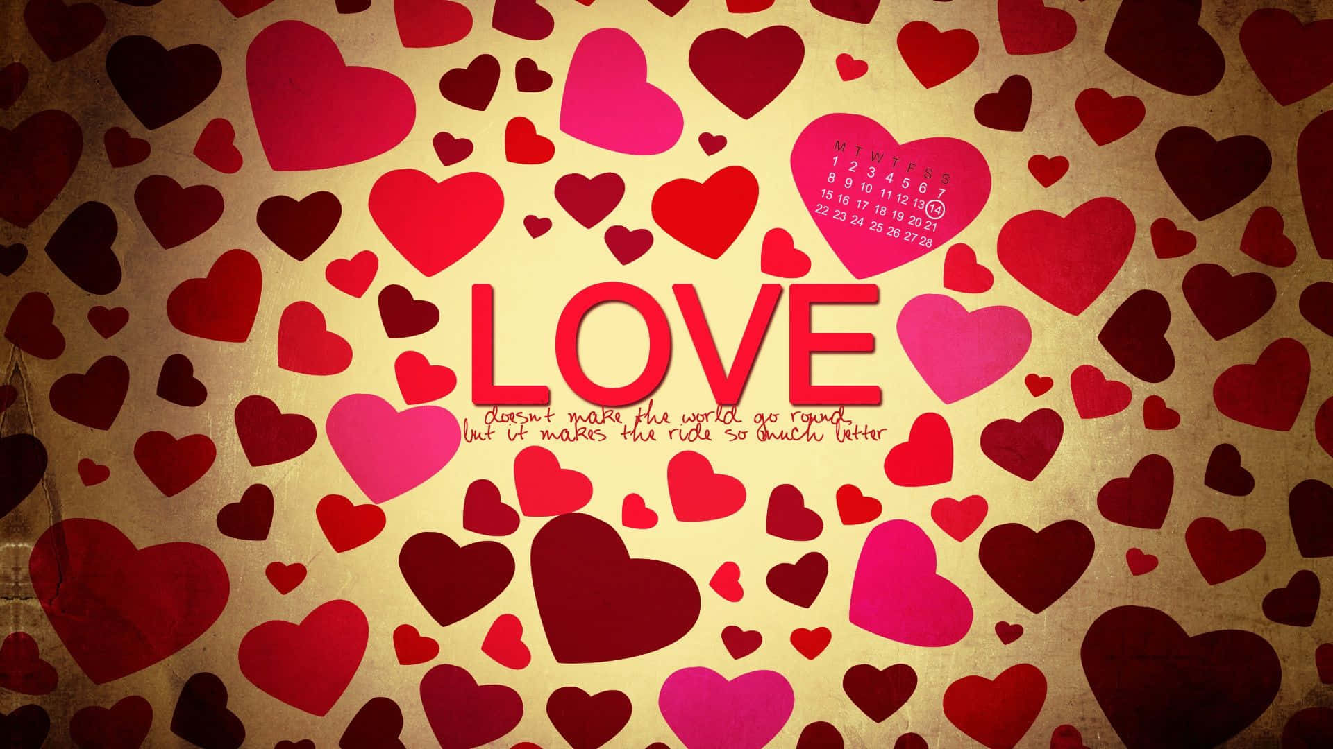 Amazing Love Word Filled With Hearts Background