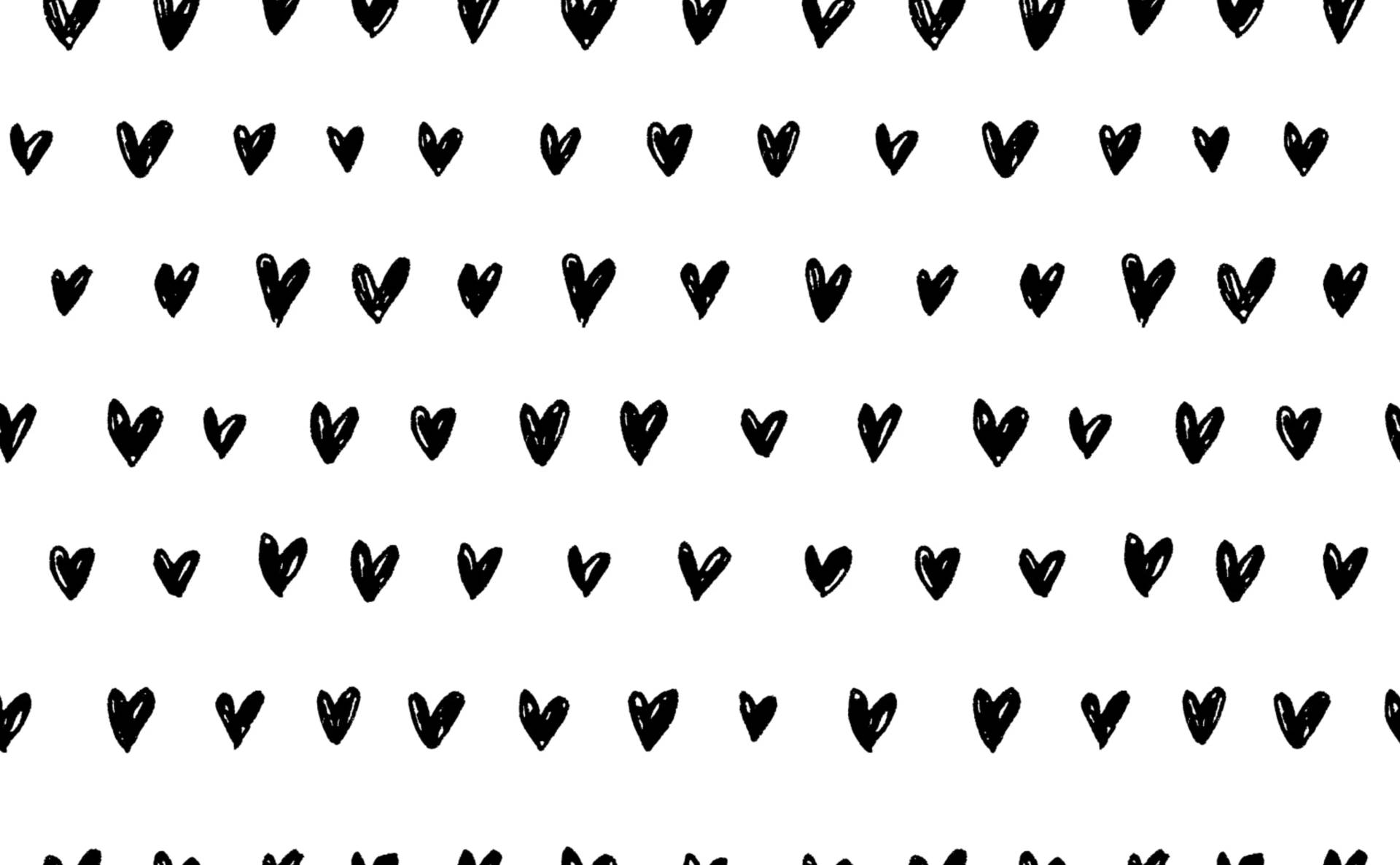 Love Black And White Heart Pen Doodles Wallpaper