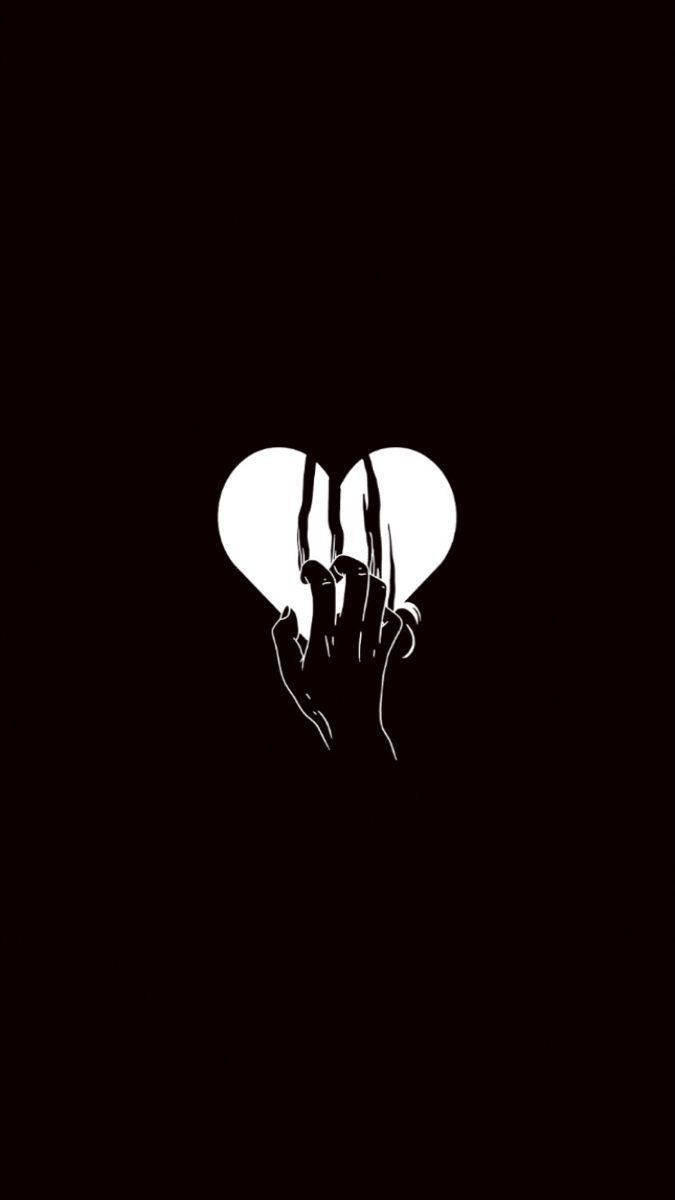 Download Love Black And White Heart Scratch Wallpaper 