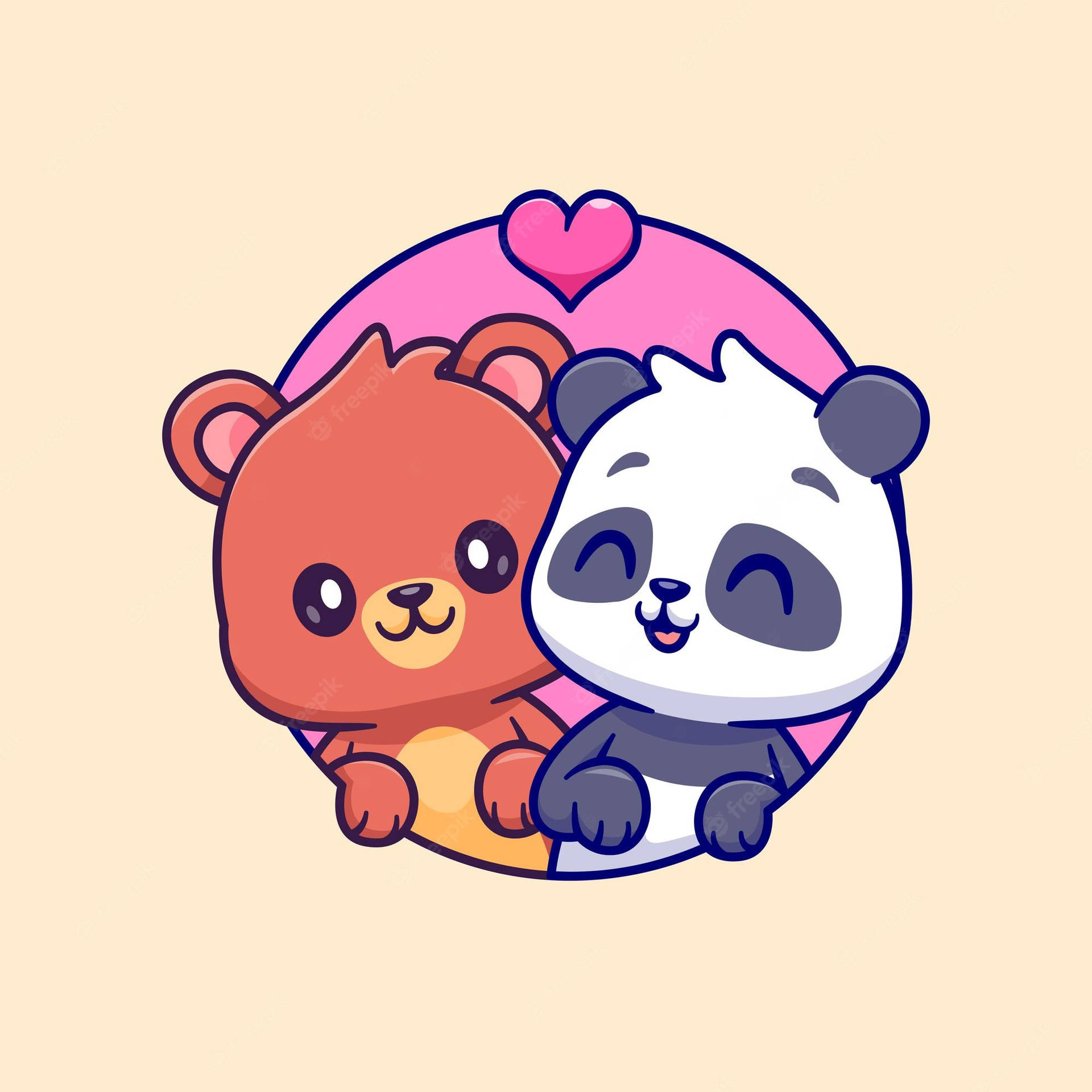 Love Cartoon Bears Background