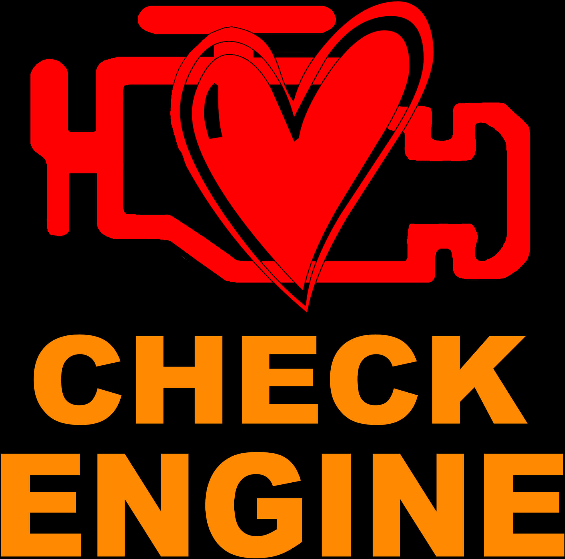 Love Check Engine Graphic PNG