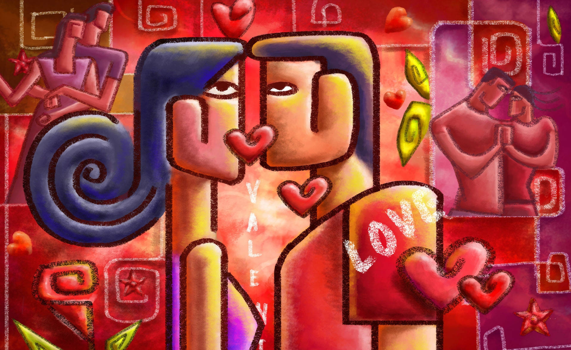 Love Couple Kissing Hd Artwork Wallpaper