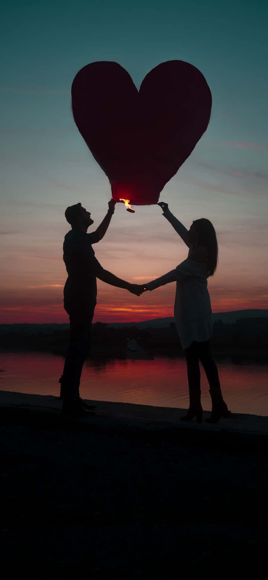 Kærlighed Couple Silhouette Billeder