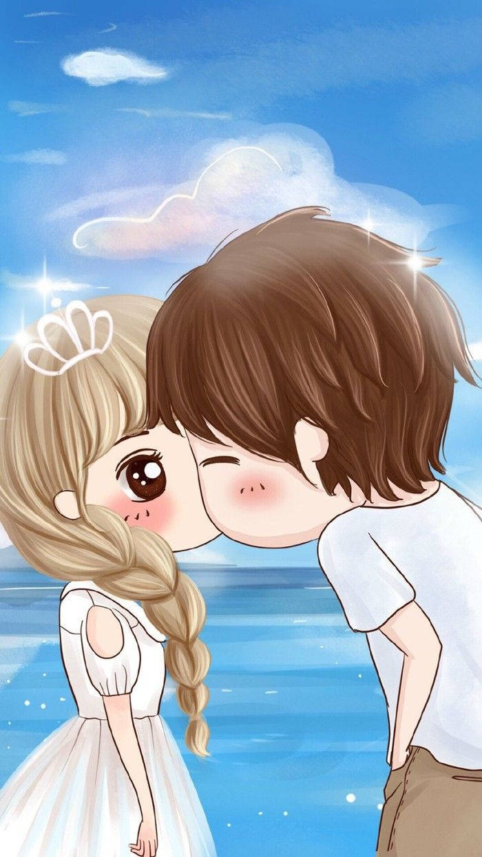 Download Love Cute Couple Kissing Wallpaper | Wallpapers.com