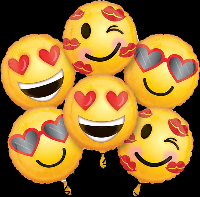 Love Emoji Balloons PNG