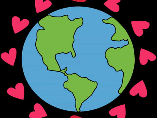 Love Encircled Earth Illustration PNG