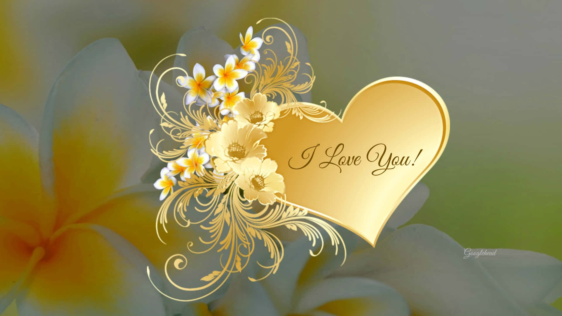 Golden Love Flowers Picture