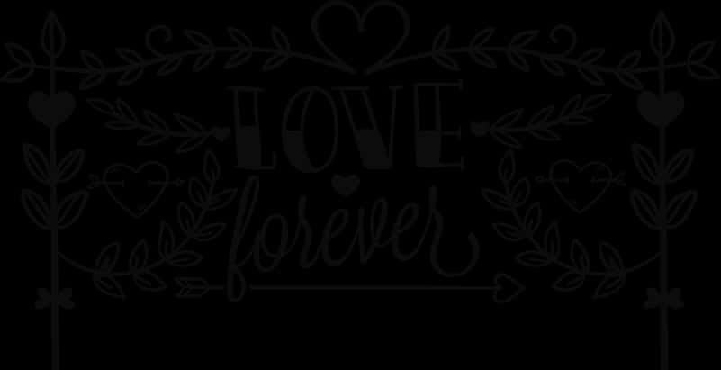 Love Forever Floral Design PNG