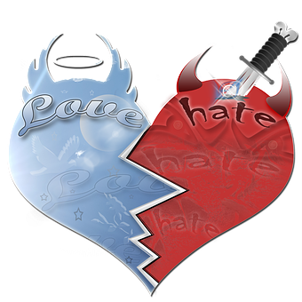 Love Hate Divided Heart PNG