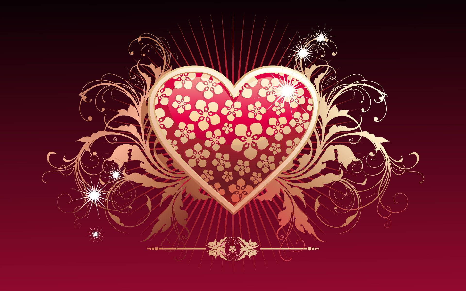 Love Heart Flourishing Wallpaper