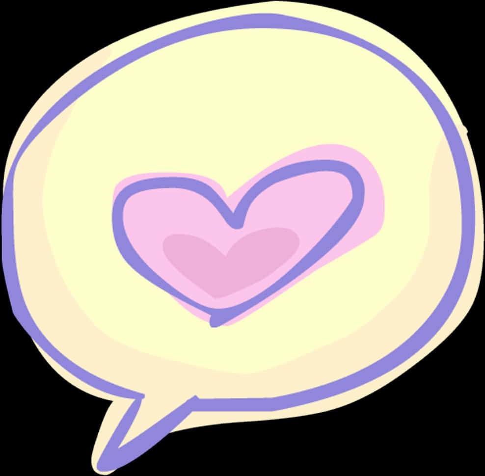 Love Heart Speech Bubble PNG