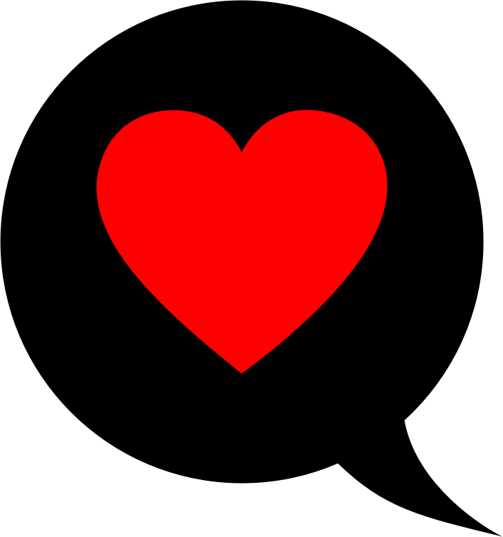 Love Heart Speech Bubble Icon PNG