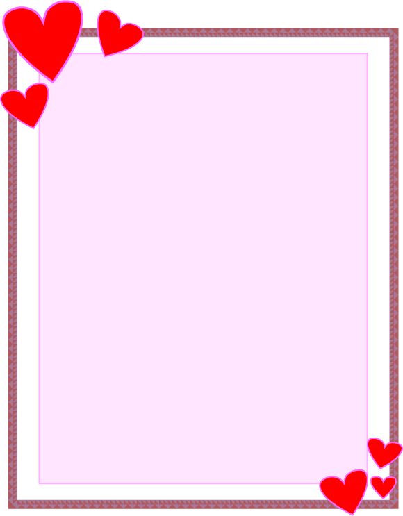 Love Hearts Frame Template PNG