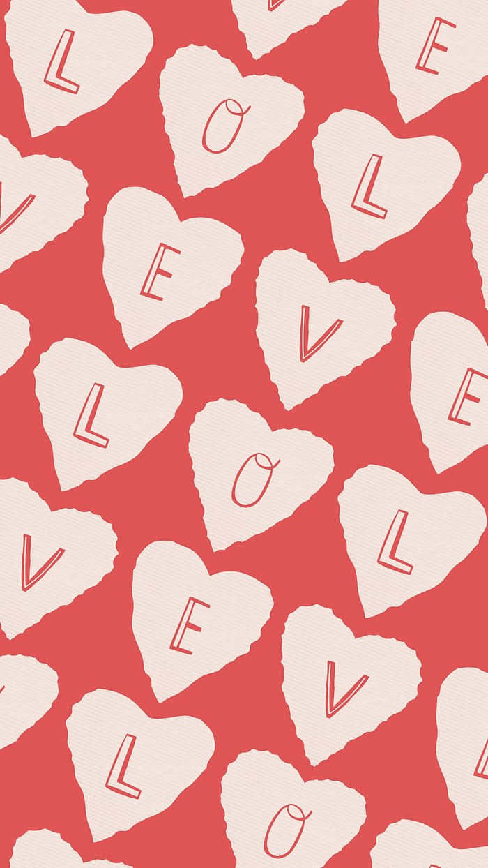 Love Hearts Pattern_ Romantic Aesthetic.jpg Wallpaper