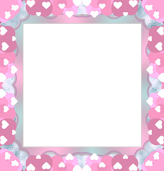 Love Hearts Photo Frame PNG