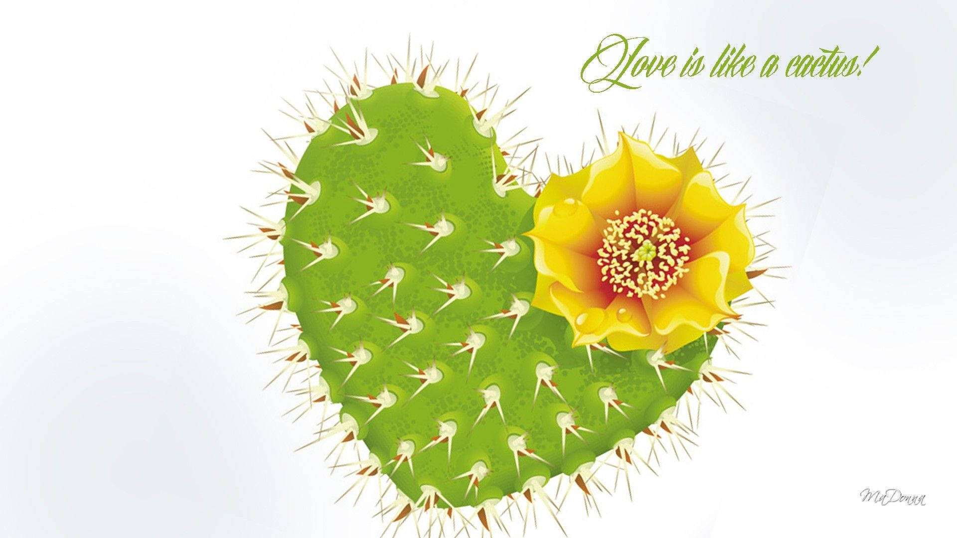 Love Is Like A Cactus Heart Flower