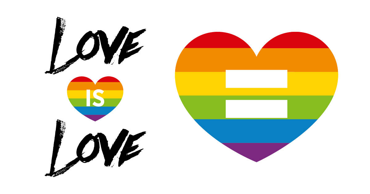 Kærlighed er lige LGBTQ hjerte tapet Wallpaper