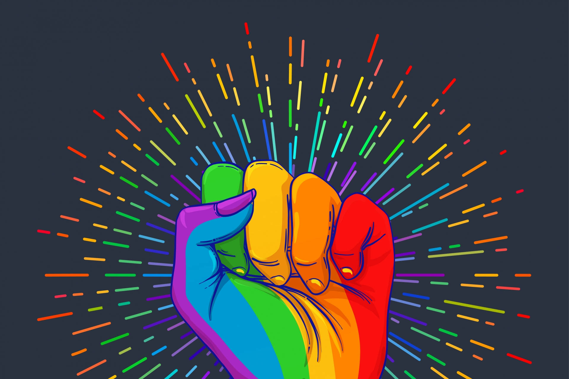 Kärlekär Kärlek Pride Fist Ritning Wallpaper