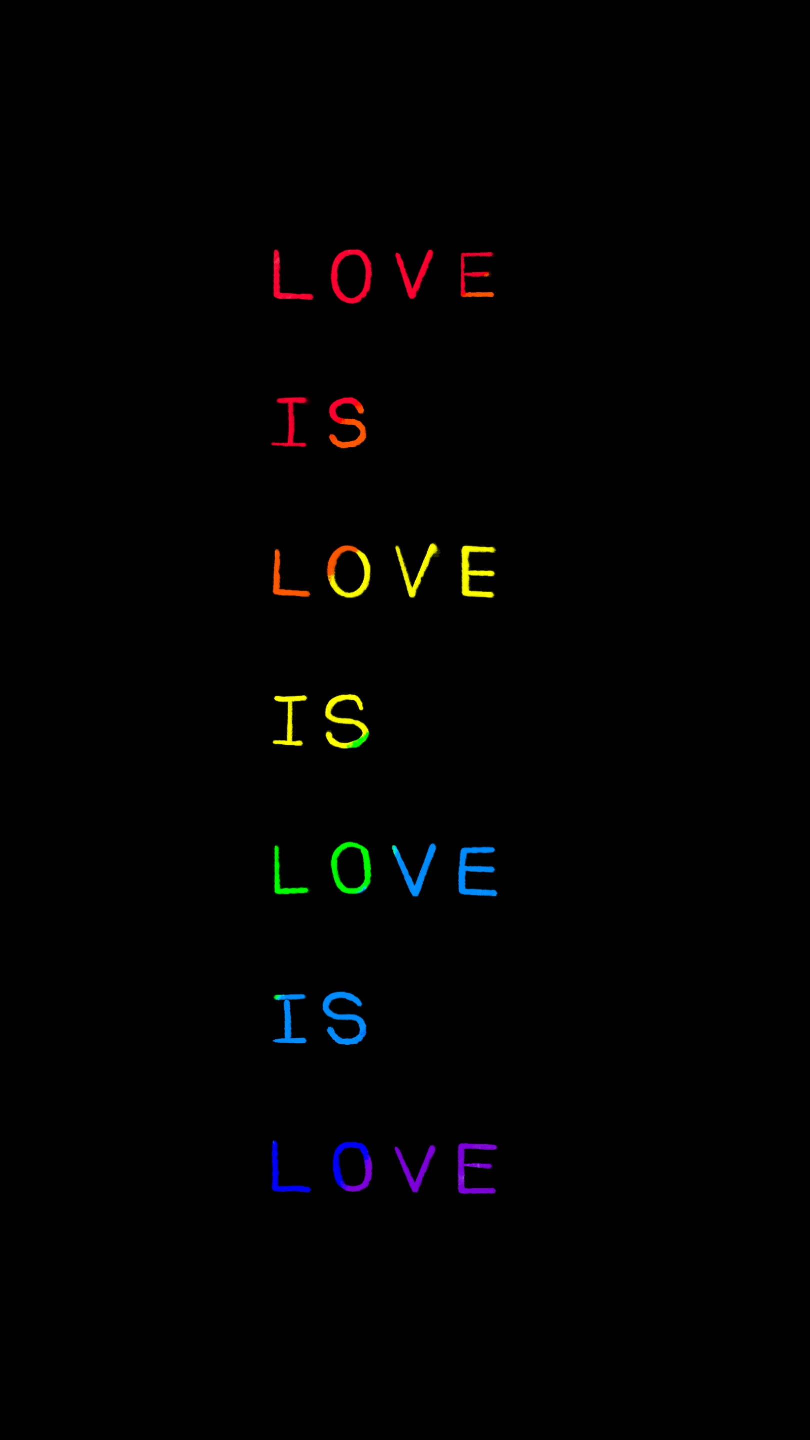 Love Is Love Text Lgbt Phone Wallpaper