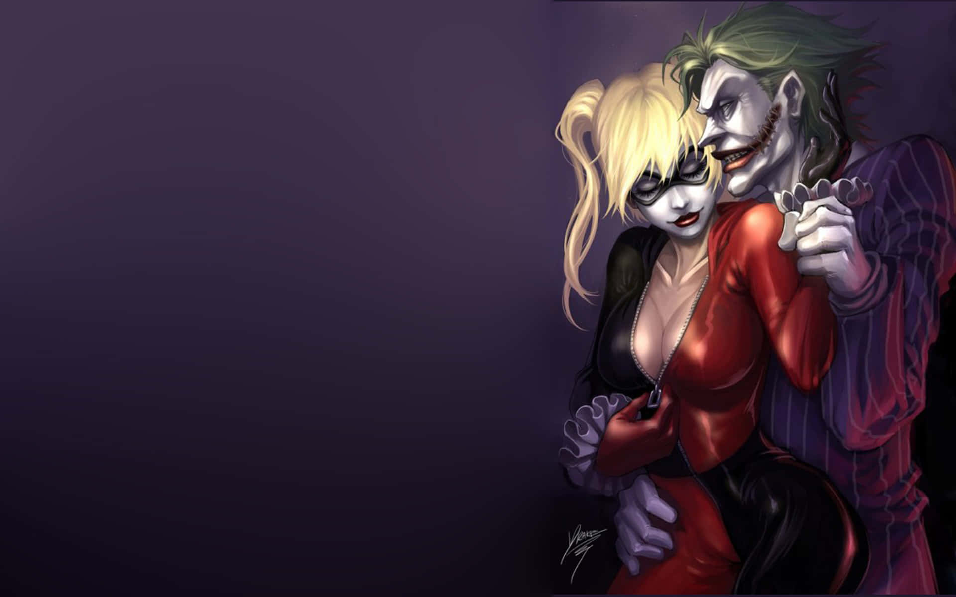 Kärleksbandetmellan Joker Och Harley Quinn I Suicide Squad. Wallpaper