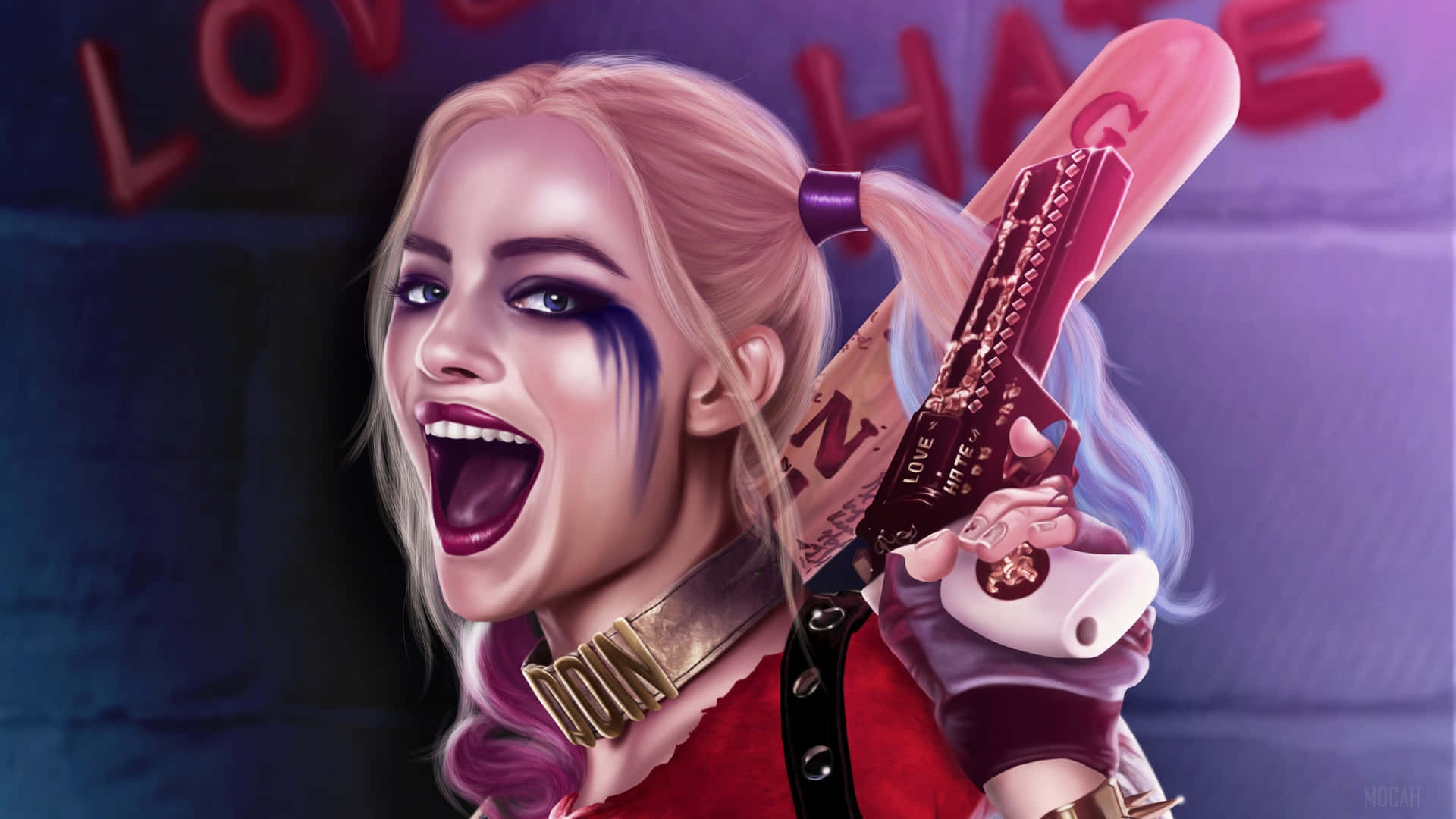 Den Oprindelige Kærlighed mellem Joker og Harley Quinn Wallpaper