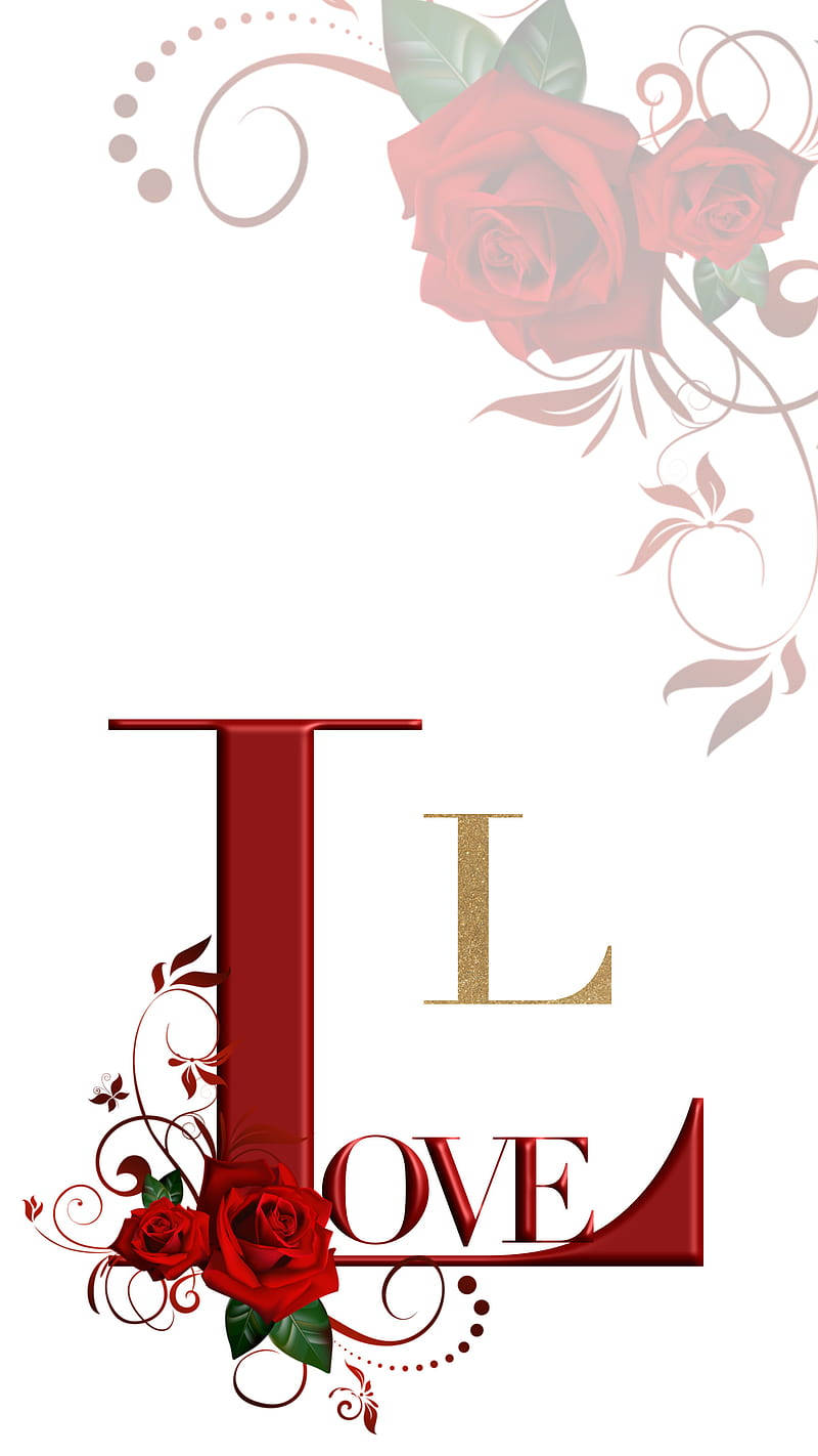 Love Letter L With Rose Wallpaper