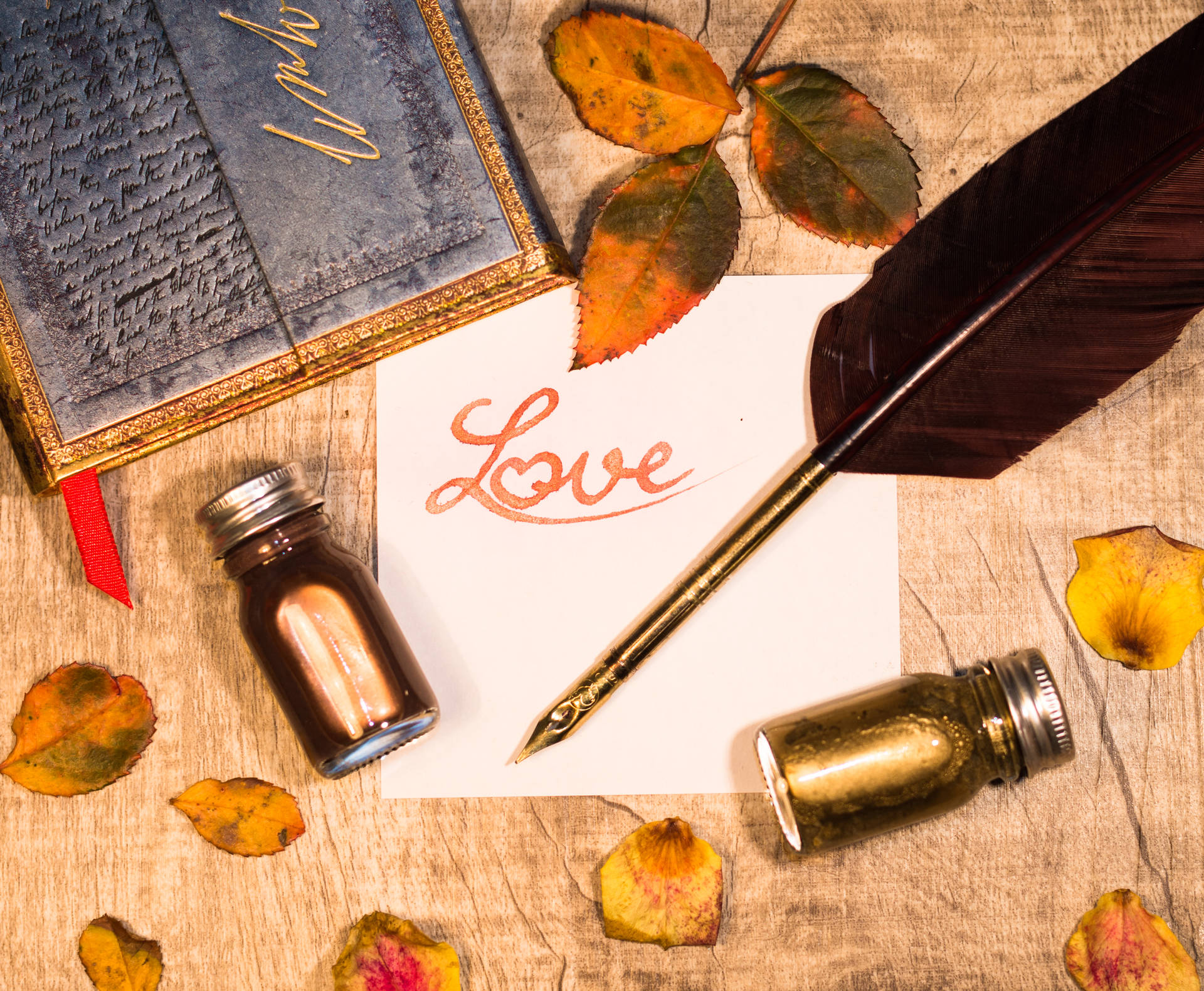 Love Letter Written With Quill Wallpaper