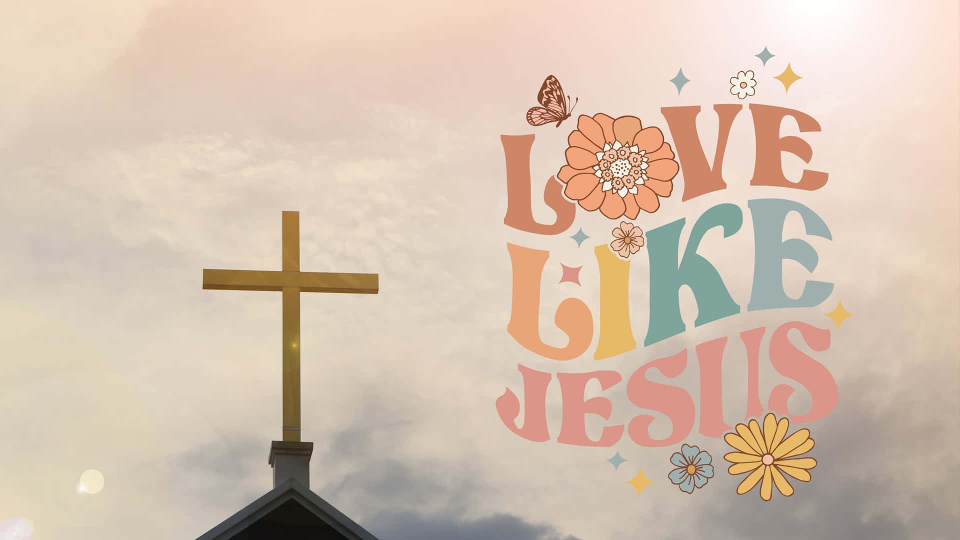 Love Like Jesus Crossand Typography Wallpaper