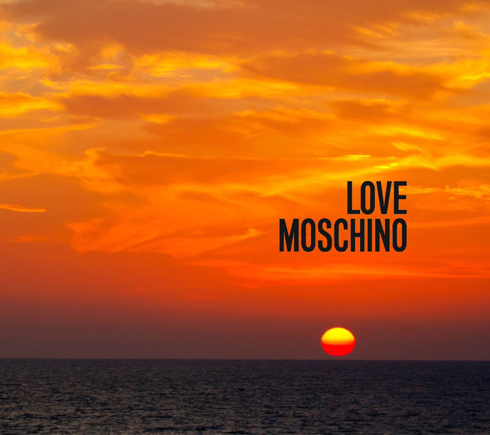 Paisagemdo Love Moschino Ao Pôr Do Sol Papel de Parede
