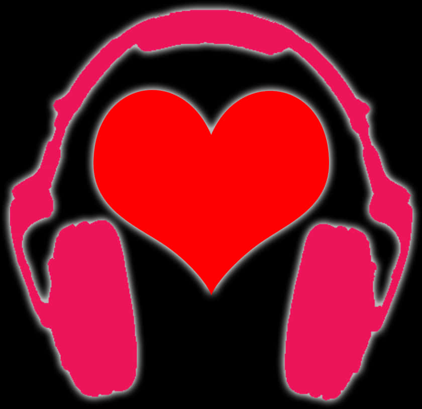 Love Music Headphones Graphic PNG