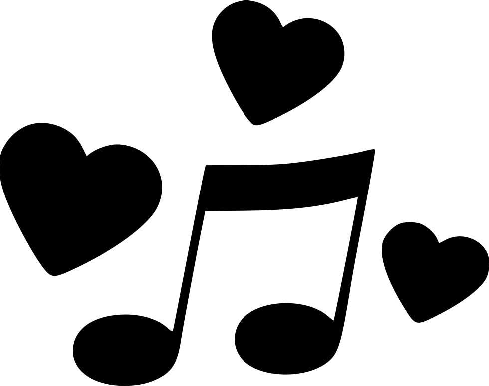 Love Music Note Hearts Graphic PNG
