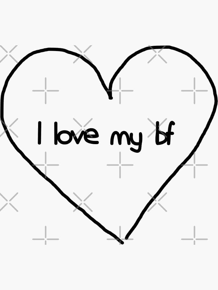 Love My B F Heart Doodle Wallpaper