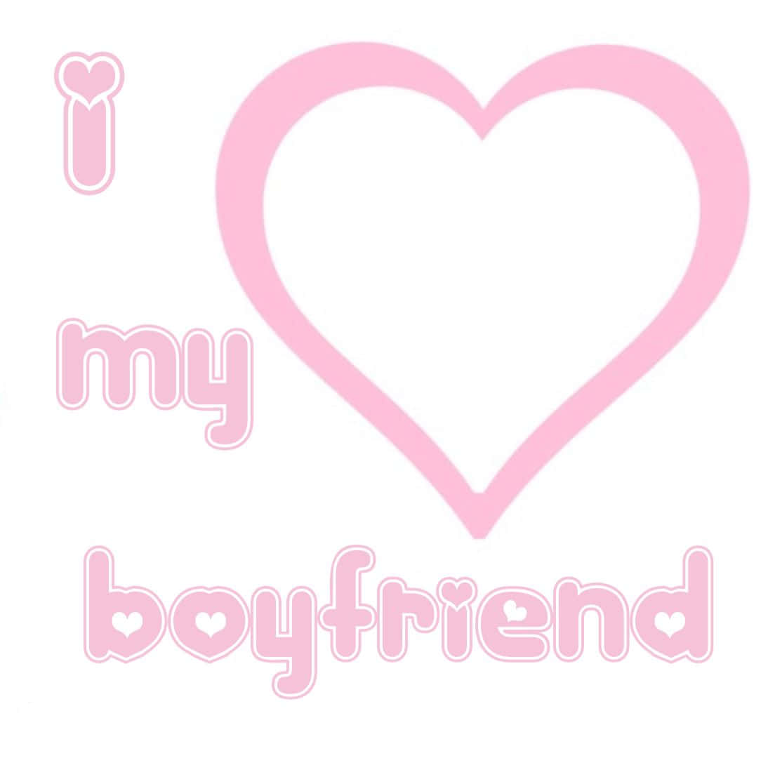 Love My Boyfriend Pink Heart Graphic Wallpaper