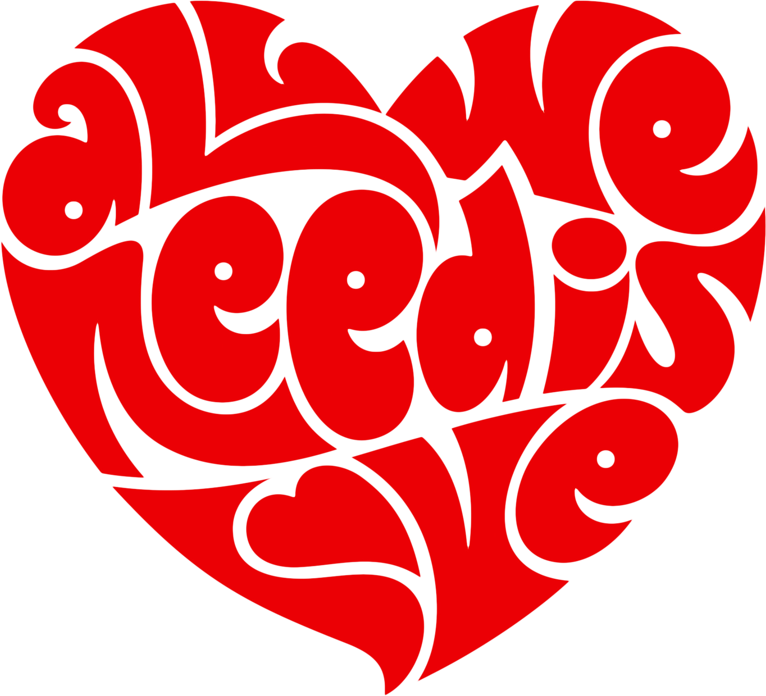 Love Needs Is Typography Heart PNG