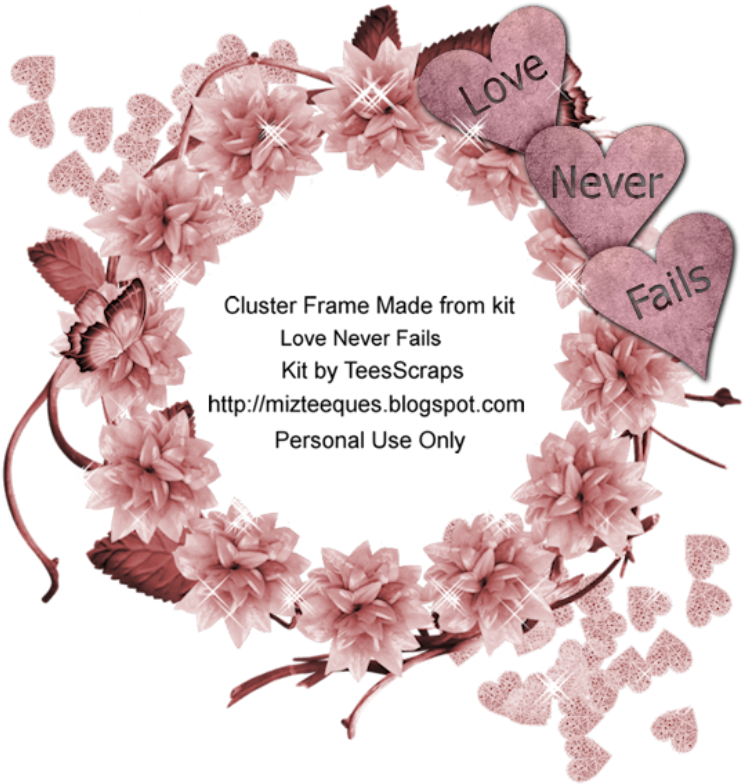 Love Never Fails Floral Frame PNG