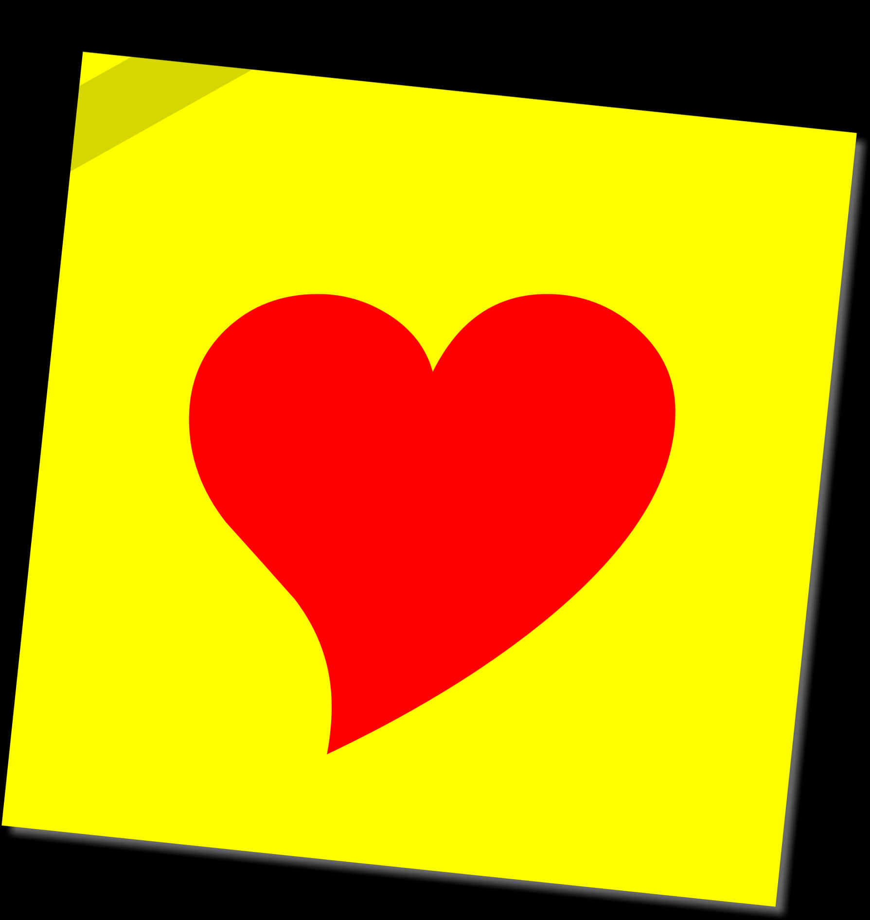 Love Note Sticky Heart Graphic PNG